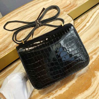 wholesale quality hermes constance 19 shinny niloticus crocodile 89 noir ghd